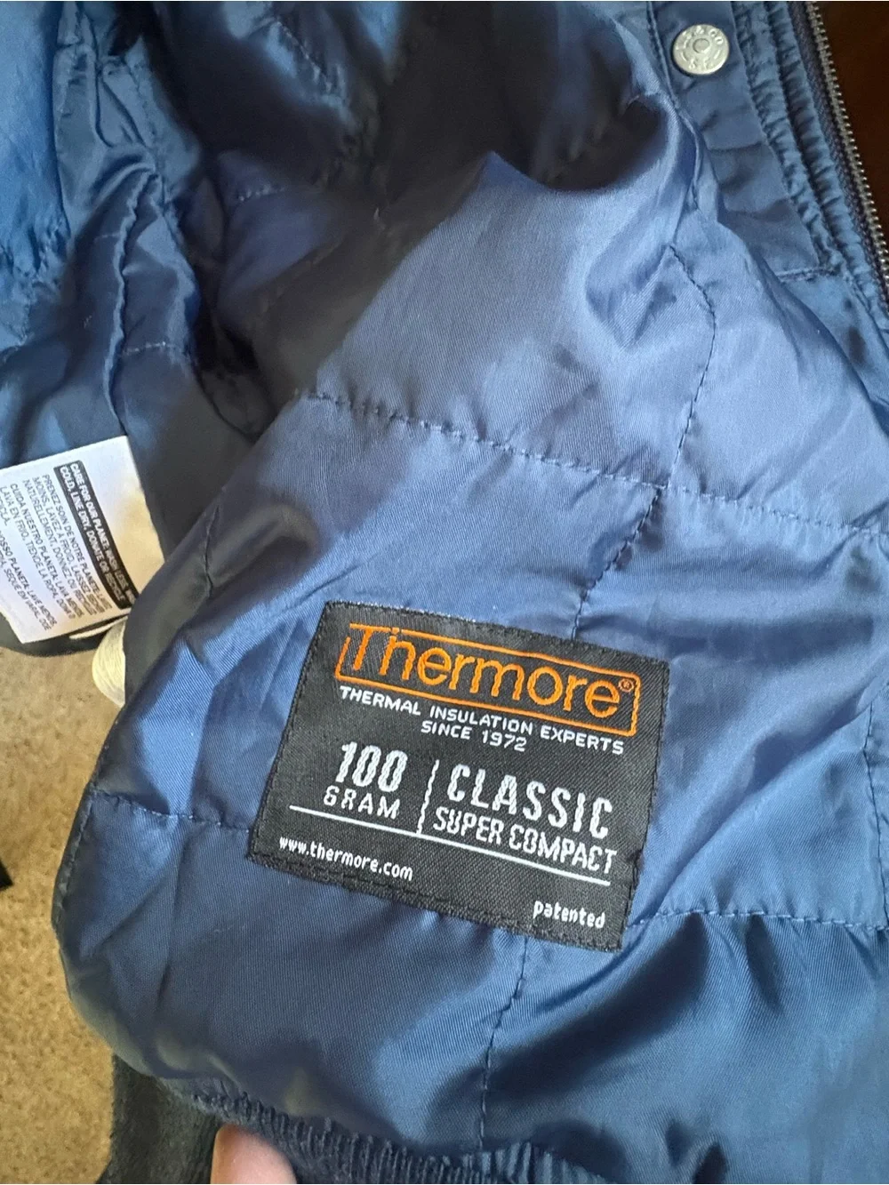 Men's Levi Navy Bomber Jacket Thermal Insulation Size Small